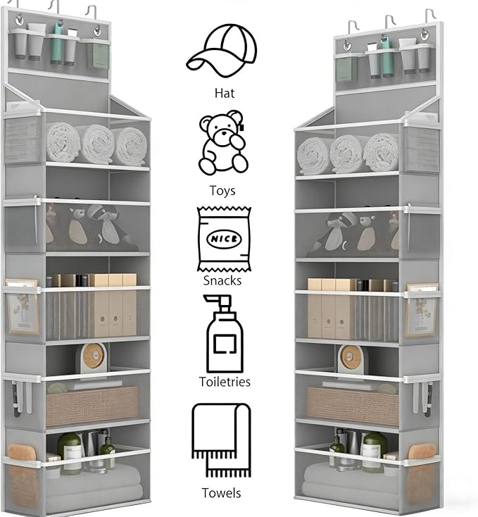 Extra Large Over the Door Shoe Rack and Storage Bag with Reinforced Hooks for Shoes Accessories Items Multiple Notebook