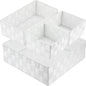 Posprica Woven Storage Box Cube Basket Bin Container Tote Organizer Divider for Drawer,Closet,Shelf, Dresser (White)