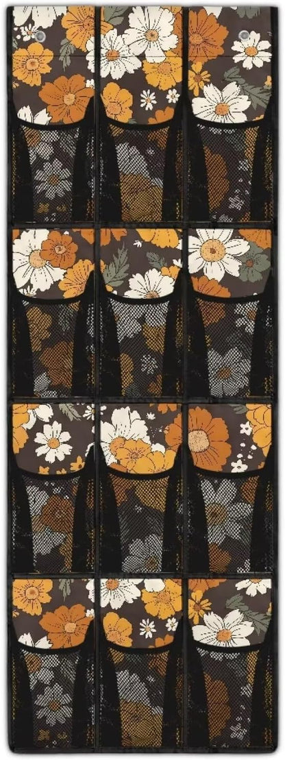 Daisy Over The Door/Wall Shoe Organizers,Space Saving Hanging Storage Holder,Hanging Shoe Organizer with 12 Mesh Large Pockets,Closet Rack for Home Bedroom Bathroom Decor