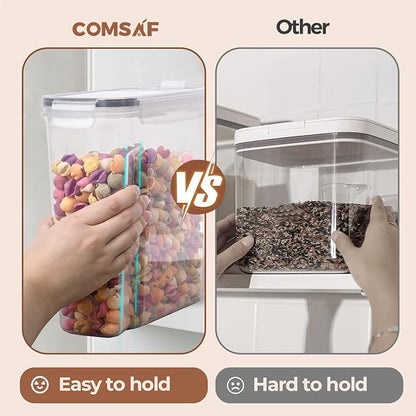 ComSaf 6.7Qt Cereal Storage Container Set of 2 - Ideal for Home Cooks Storing Cereal and Organized Families Organizing Bulk Food，Large Cereal Dispenser Keeps Pantry and Kitchen Countertop Neat