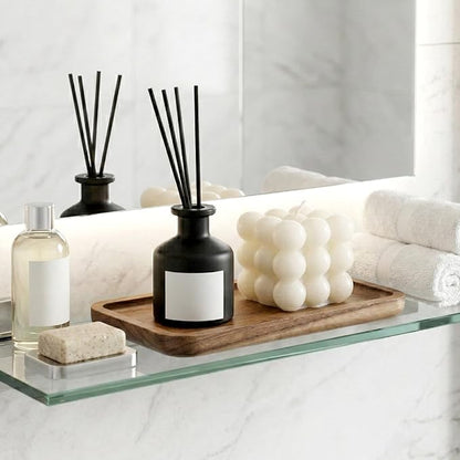 Wood Tray for Bathroom, Wood Soap Dispenser Tray, Toilet Tank Tray, Kitchen Tray, Comestic Holder Bathtub Organizer, Home Decor Ideal for Jewelry, Cosmetics, and Small Items (7.5 x 4 x 0.6 inch)