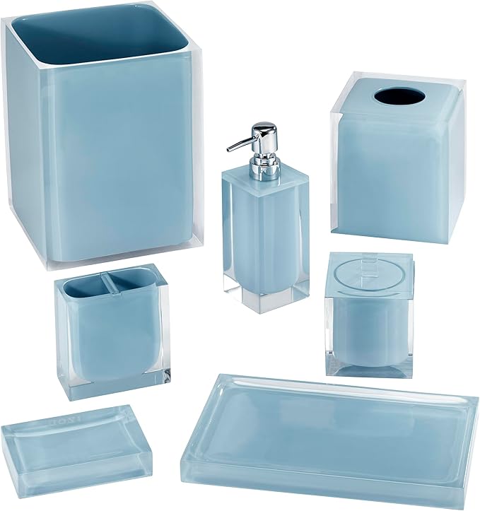 Izod - Vanity Tray, Durable Countertop Accessories, Sleek Resin Organizer, Dorm Room Essentials, Modern Home Decor (Marina Collection, Blue)