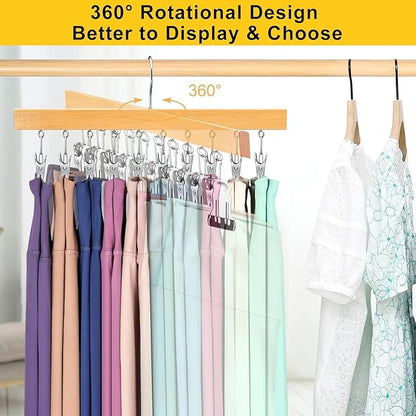 Legging Organizer for Closet, Pants Hangers with Clips Holds 20 Leggings, Jeans, Hats, Shorts, Socks, 360° Rotating Space Saving Hanging Clothes Organizer for Closet Organizers and Storage 2Pcs