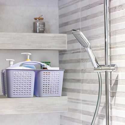 Tiawudi Portable Shower Caddy, Caddy Organizer with Handle, Plastic Shower Basket Hold Soap, Shampoo, Hair Supplies and Beauty Products, Cleaning Supplies Organizer for Home, Dorm, Shelf and Cabinet