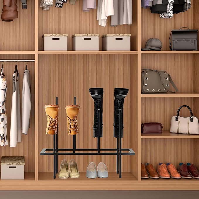 Boot Rack Shoe Cabinet Metal Shoe Rack for Closet Shoe Organizer for Closet for 4 Pairs Free Standing Shoe Racks Shoe Cabinet Storage for Entryway Bedroom, Patio Outdoor, Hallway large Boot Tray