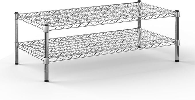 21" Deep x 42" Wide x 14" Height Wire Shelving Kit | 2-Tier | NSF Commercial Storage Rack Unit