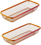 Kitchen Drawer Organizer, Stainless Steel Storage Container Metal Cabinet Storage Basket for Holding Silverware Kitchen Utensil, Pack of 2, Orange