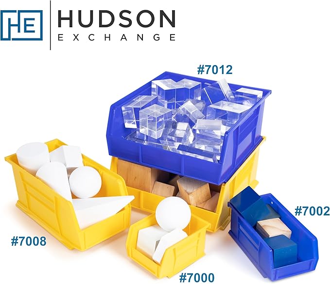 Hudson Exchange 7-1/2" x 4" x 3" (12 Pack) Plastic Stackable Storage Bin and Hanging Container, Orange