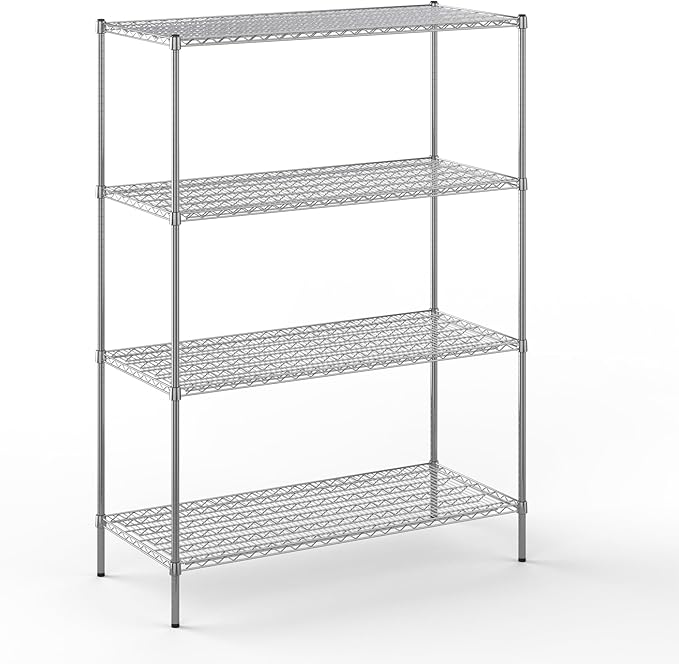 24" Deep x 54" Wide x 74" Height Wire Shelving Kit | 4-Tier | NSF Commercial Storage Rack Unit