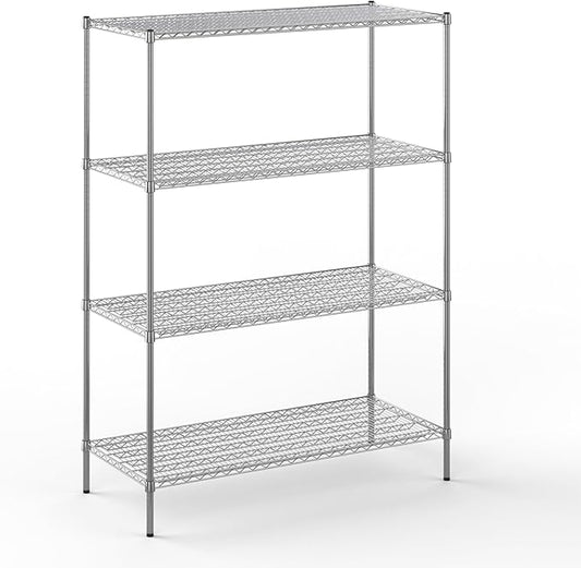 24" Deep x 54" Wide x 74" Height Wire Shelving Kit | 4-Tier | NSF Commercial Storage Rack Unit