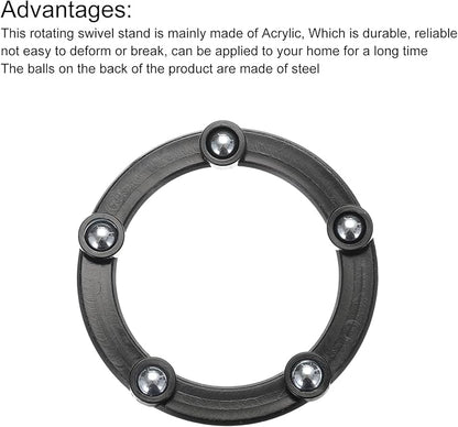 MECCANIXITY 2inch Rotating Swivel Stand with Steel Ball Bearings Annular Lazy Susan Base Turntable for Kitchen Corner Cabinets, 55 x 40mm Black Pack of 6