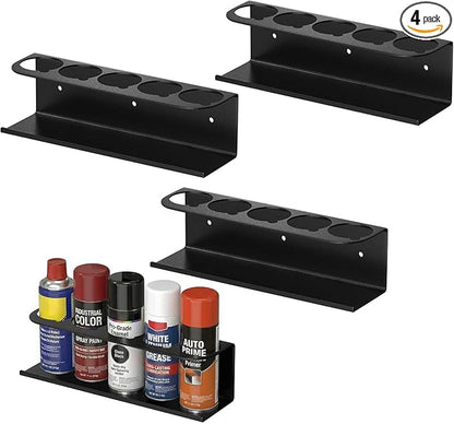 Touri 4 Pack Spray Can Holder for Garage and Workspace, Wall-Mounted Steel Aerosol Can Holder (20 Cans)