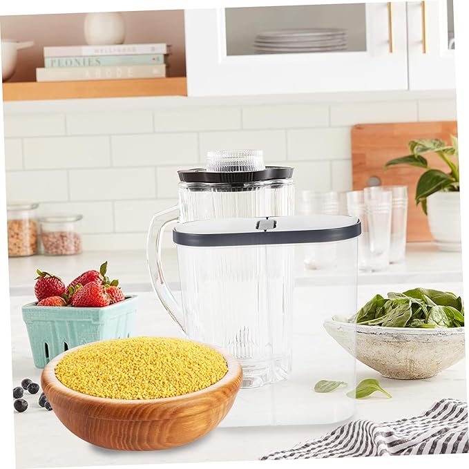Airtight Rice Storage Container with Divided Compartments Sealed Food Storage Bin for Kitchen Organization PP Material for Grains Cereal Beans and Flour
