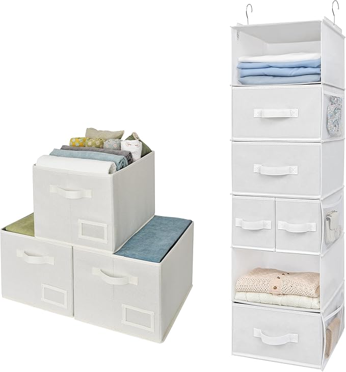 GRANNY SAYS Bundle of 1-Pack Closet Door Organizer & 3-Pack Storage Containers for Organizing