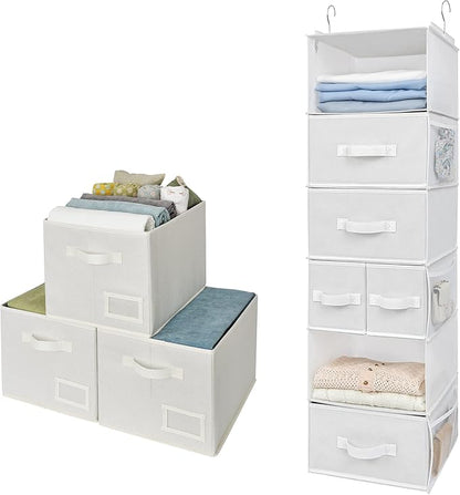 GRANNY SAYS Bundle of 1-Pack Closet Door Organizer & 3-Pack Storage Containers for Organizing