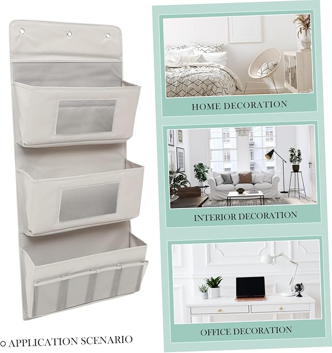 SOLUSTRE Household Over the Door Organizer Multi Function Hanging Storage Bag Grey Breathable Space Saving for Remote Controls Glasses Socks Jewelry and More