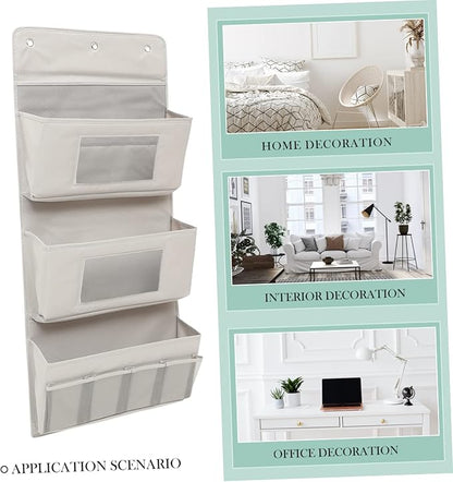 SOLUSTRE Household Over the Door Organizer Multi Function Hanging Storage Bag Grey Breathable Space Saving for Remote Controls Glasses Socks Jewelry and More