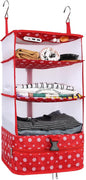 Surblue Hanging Closet Storage Bag Collapsible 3-Shelf Washable Oxford Fabric with 2 Hooks (L 11.41 * 11.41 * 19.68in, Snow)