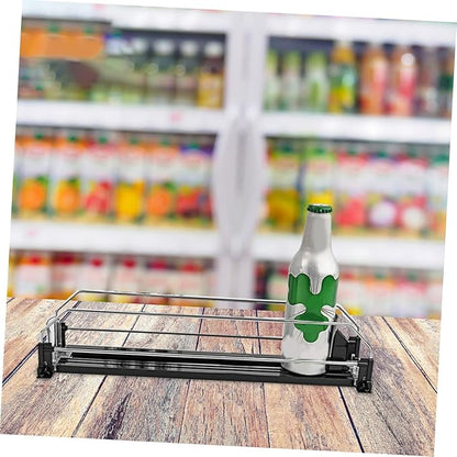 2pcs Automatic Pusher Drink Dispensers Refrigerator Soda Can Organizer Smooth Polished Surface Practical Beverage Organizer for Bottles and Cans