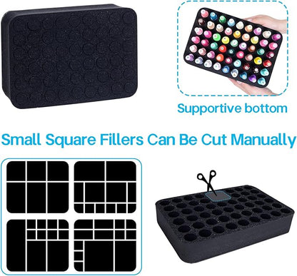 Nail Polish Organizer Holder Foam Pad with Slots for Storage 54 Bottles (15ml/0.5fl.oz) Nail Polish or Essential Oil Tray for Drawers Black