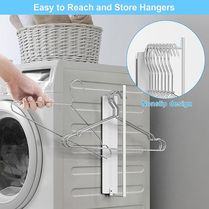 Hanger Organizer Magnetic Hangers Holder for Washing Machine Laundry Room Organization,Clothes Hanger Stacker Coat Hanger Stacker Hanger Stand Rack for Adult Kids Pants Hangers Storage 2 Pack