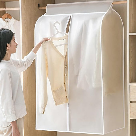 Garment Clothes Cover Storage Bag, 35" Hanging Garment Bags for Closet Storage Large Clear Window Hanging Clothes Storage Garment Rack Cover Coat Protector for Suit Coats Closet Storage