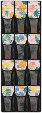 Over the Door Shoe Organizer 12 Large Mesh Pockets Sturdy Oxford Shoe Storage Organizer Hanging Shoe Rack for Closet Tropical Flower Pineapple