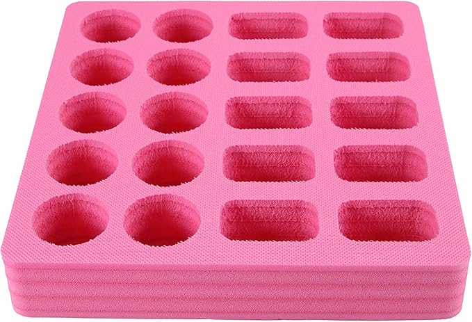 Polar Whale Lotion and Body Spray Stand Organizer Large Tray Pink Durable Foam Washable Waterproof Insert for Home Bathroom Bedroom Office 12.3 x 11.75 x 2 Inches 20 Slots