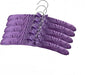 5 Pack Satin Padded Hangers for Women Clothing, Anti Slip Sponge Fabric Clothing Hangers Coat Racks for Sweater, Coat, Suit, Dress (Purple)