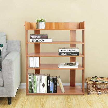 H&A 6 Tiers Wood Shoe Rack Organizer Shoe Storage Cabinet (Maple)