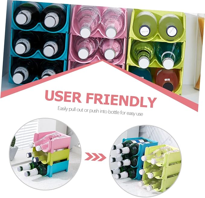 Garneck 3pcs Beer Storage Rack Soda Can Dispenser Plastic Beer Organizer Kitchen Storage Organizer Fridge Bottle Holder