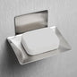 Soap Dish for Shower Wall, Stainless Steel Adhesive Soap Holder for Bathroom, 5 Slot Sponge Holder for Kitchen Sink, Bar Soap Tray with Drain Silver