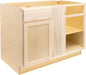 Quicklock RTA (Ready-to-Assemble) | Base Kitchen Cabinets - Shaker Style | Made in America (Raw Maple, 39" Wx34.5 Hx24 D Blind Corner)