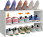 X-cosrack 2-Tier Shoe Rack Organizer for Closet, Expandable and Adjustable White Shoe Rack, Stackable Iron Wood Combination Shoe Storage Shelves for Closets, Entryway, Small Space, Hallway, Garage