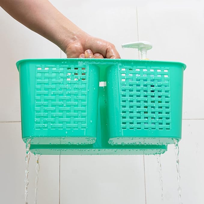 Tiawudi Portable Shower Caddy, Caddy Organizer with Handle, Plastic Shower Basket Hold Soap, Shampoo, Hair Supplies and Beauty Products, Cleaning Supplies Organizer for Home, Dorm, Shelf and Cabinet
