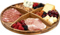 Utoplike Large Acacia Lazy Susan for Table Top, Rotating Round Serving Tray, 17.7'' Wood Charcuterie Board with Raised Edge and Removable Dividers for Cheese, Snacks, and Parties