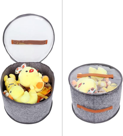 Foldable Round Hat Storage Box With Lid,Large Hat Box Travel, Decorative Closet Organizer For Women and Men, Can Store Various Types of Hats, 15.7x11 Inch,Gray