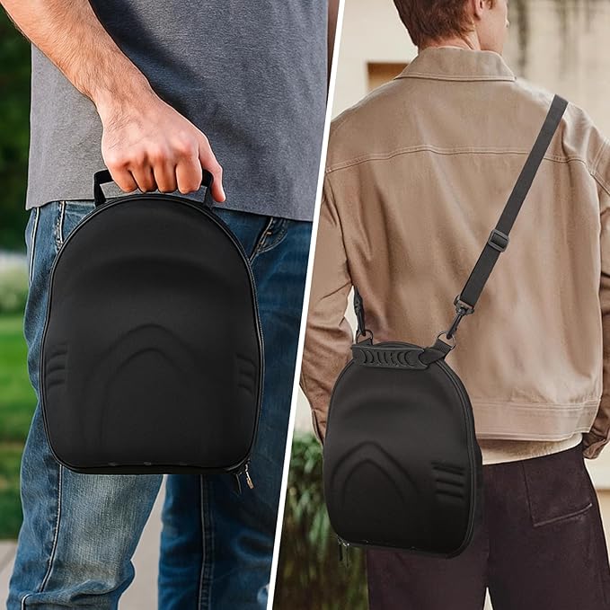 CECOLIC Hard Hat Case for Baseball Caps, Hat Travel Storage Case with Carrying Handle & Adjustable Shoulder Strap, Hat Organizer Bag for 6 Baseball Caps for Women and Men