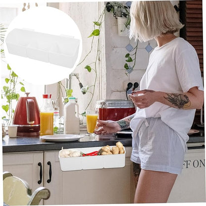 Over Cabinet Door Organizer Kitchen Storage Basket for Condiments Ginger Garlic Holder Punch Installation Elegant Design Space Saving for Easy Access