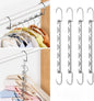 Metal Magic Hangers Space Saving Clothes Hangers Closet Space Saver Clothing Hanger Oragnizer for Wardrobe Space,Wrinkle-Free Clothes（Pack of 12）