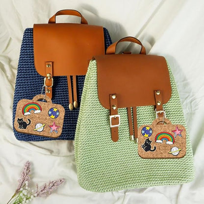 peacoblue 4Pcs Bag Enamel Pin Holder Display Board Collection with Key Chain for Bag, Backpack 4.7" x 3.9", Pins Display Frame Organizer Storage to Show Unique Styles for Student, Male, Female