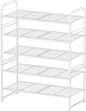 Simple Shoe Rack, 5 Tier Heavy Duty Metal Shoe Shelf 27 Inch Wide, White