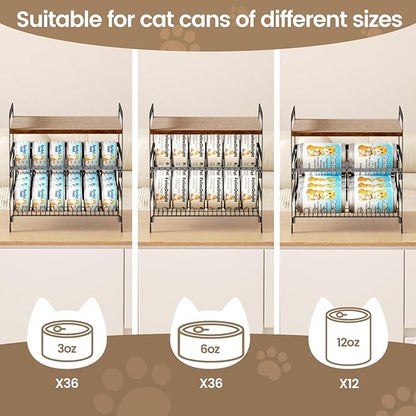 Can Organizer for Pantry Adjustable Cat Food Storage Container 2 Tier Canned Food Organizer for Human and Pet Holds up to 42 Cans Fifo Design