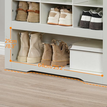 HOOBRO Tall Shoe Cabinet with 24 Cubbies and Bottom Storage Shelf, Large Capacity Shoe Storage Organizer for Entryway, Freestanding Wooden Shoe Rack for Closet, Living Room, White WT24SC01