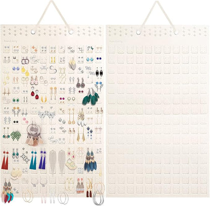 Earring Organizer, Hanging Earring Holder Holds Up To 330 Pairs, Felt Earrings Organizer and Storage, Wall Earring Holder Earring Display for Women Girls -1 Pack (White)