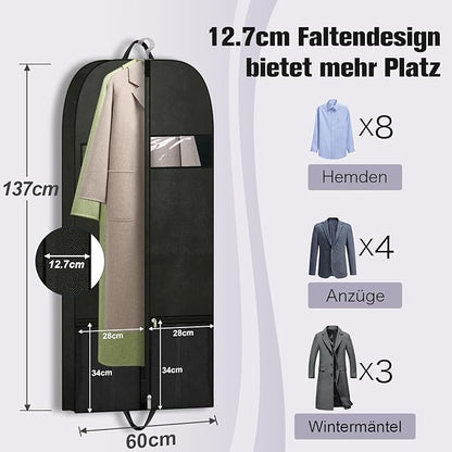 54" Garment Bags for Closet Storage and Travel, Gusseted Hanging Garment Bags for Men Women with Pockets Handles and Zipper, Suit Cover Bags for Clothes, Suits, Tuxedos, Dress, Shirts, Coats, Jackets