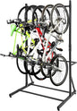 Freestanding Bike Rack for 5 Bicycles, Heavy Duty Vertical Bike Storage Stand with Adjustable Height, 300 Lbs Capacity, Steel Organizer with Non-Slip Hooks, Easy Assembly for Garage, Apartment, Indoor