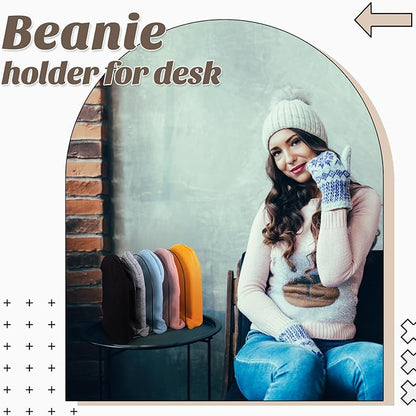 Hicarer 2 Pcs Heavy Duty Beanie Holder Organizer Knitted Hat Storage Rack Metal Display Stand Cap Holder for Winter Swimming Hat Display Home Entryway Tabletop Bedroom Closet Dresser Room Office