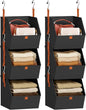 Homsorout Collapsible Hanging Closet Organizer - 6 Tier Closet Shelves Storage System with Hooks, Fabric Hanging Storage Bins for Clothes, Foldable Storage Basket for Laundry, Bedroom, Rv, Black