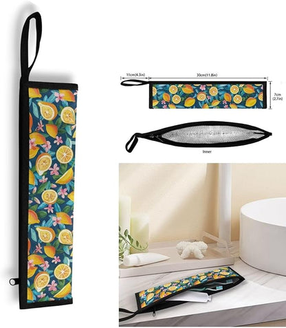 COEQINE Lemon Utensil Holder Storage Case Leafproof Fork Spoon Knife Organizer Counter Lightweight Portable Utensiles With Handles Travel Accessoreies Portable Chopstick Case